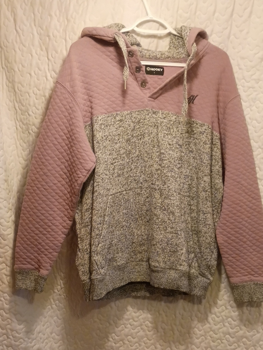 Hooey Women's Pink Quilted Pullover Hoodie